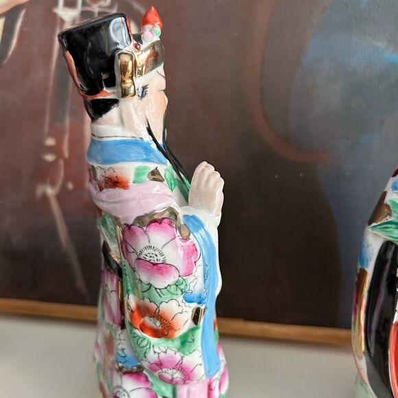 Vintage Chinese Porcelain Figurine of All three Lucky Gods - Picture 16 of 16